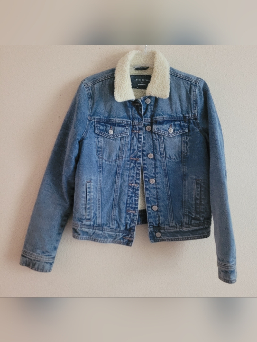 Aeropostale Sz Small Sherpa Lined Denim Jacket